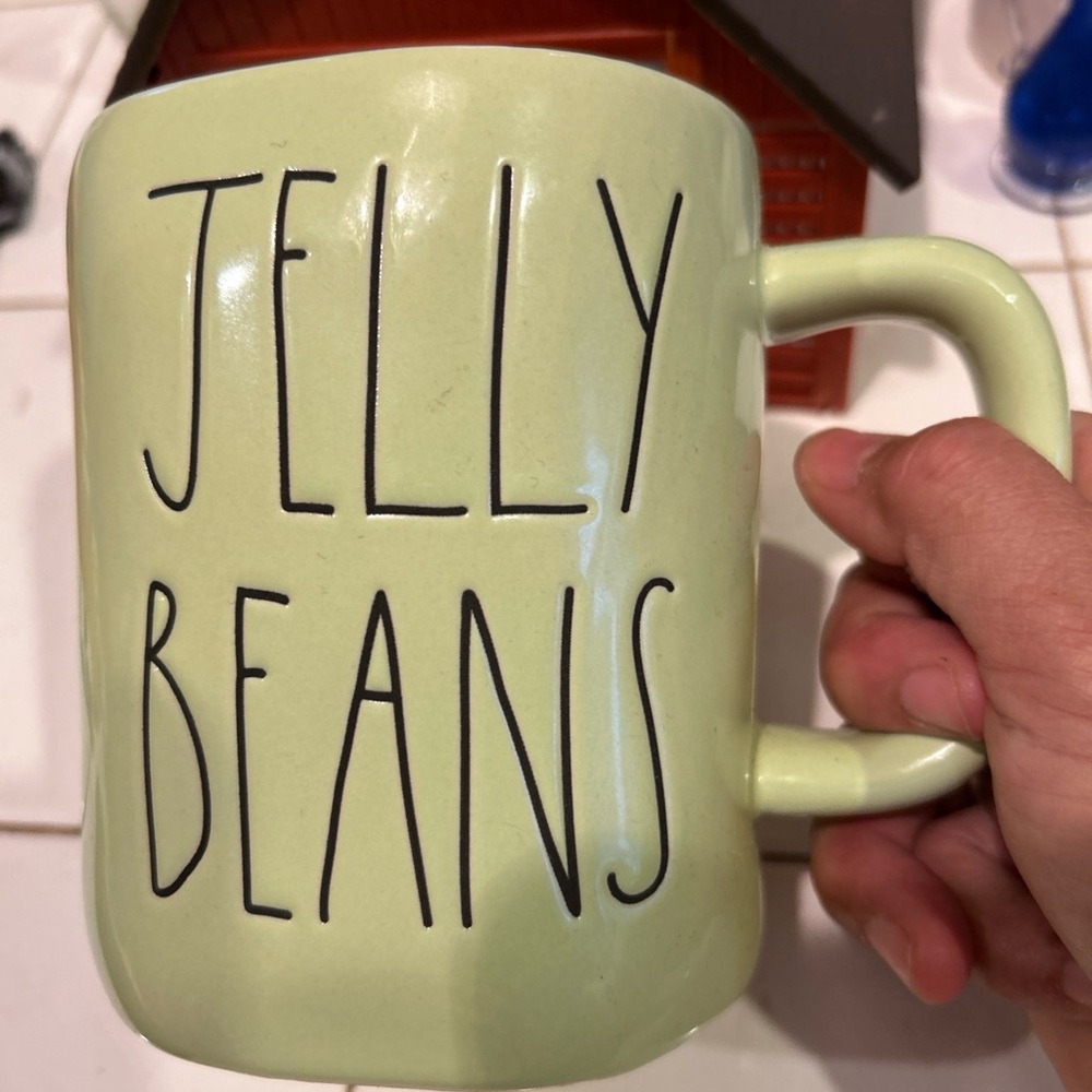 Rae Dunn Jelly Beans coffee tea Mug - Light Green